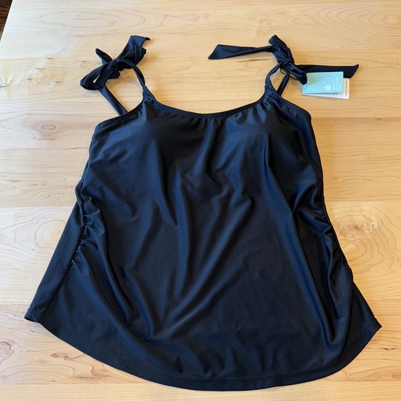 Kindred Bravely Black Maternity Nursing Tankini Top with Tie Straps Medium NWT - Picture 5 of 7